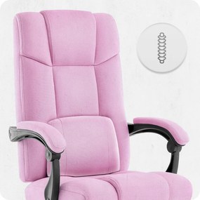Ергономичен офис стол CABRO C505 до 150 кг розов