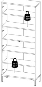 Витрина от декор от орех в черен и естествен цвят 89x203x36 cm Roomers – Tvilum