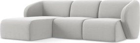 Светлосив кадифен ъглов диван (ляв ъгъл) Lani – Makamii