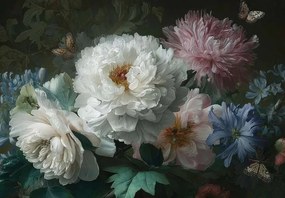 15758 - Тапет Рози в бяло и синьо