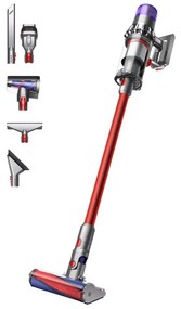 Вертикална прахосмукачка Dyson V11 Fluffу 476550-01 2в1, 185AW, 0.54 л, 125 000 об/мин, Автономия 60 мин, 3 режима, LCD, Никел/червен