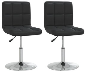 334180 vidaXL Трапезни столове, 2 бр, черни, изкуствена кожа
