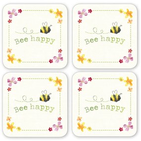 Комплект от 4 коркови подложки Цветя Bee Happy - Cooksmart ®