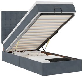 3313578 vidaXL Османска легло с матраци, тъмносиво, 80x200 см, кадифе