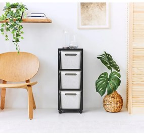 Бял/черен пластмасов подвижен рафт 30x77 cm Brisen - Rotho