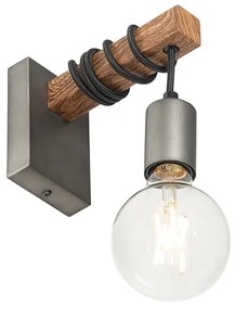 Индустриален стенен аплик стомана с кафяво - Gallow