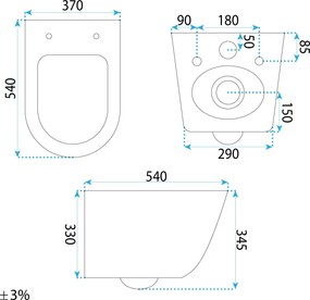 Комплект: Стенна тоалетна чиния + Мивка за плот Rea Duo White
