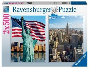 Пъзел Ravensburger Skyscraper & Liberty 2 x 500 Части