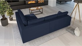 Тъмносин ъглов диван (десен ъгъл) Ariella - Ropez