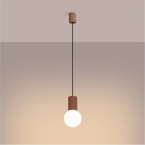 Светлокафяво висящо осветително тяло със стъклен абажур ø 12 cm Orbital – Sollux