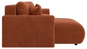 Сгъваем ъглов диван в тухлен цвят (променлив) Lorine – Ropez