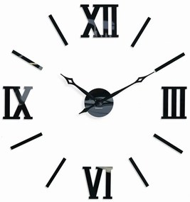 Елегантен черен стенен часовник, 130 см