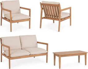 Градински комплект за отдих от масивна акация в естествен цвят за 4 Danubio – Bizzotto