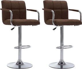 283422 vidaXL Бар столове, 2 бр, кафяви, текстил