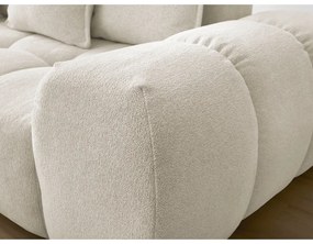 Бял шенилов сгъваем/с място за съхранение ъглов диван (ляв ъгъл/L форма) Everest – Bobochic Paris