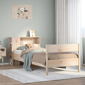 3322972 vidaXL Легло с рафтове за книги, без матрак, 75x190 см, бор масив