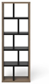Кафяво-черен шкаф за книги от орех 70x198 cm Berlin - TemaHome