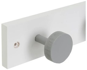 Бяло-сива стенна закачалка от масивен бор 40 cm Anillos – Casa Selección