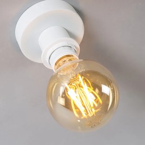 Модерна таванна лампа матово бяла с черен абажур 45 см - Combi