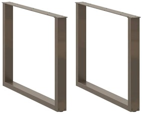 4013215 vidaXL Крака за трапезна маса, U-образни, 3 бр., естествена стомана, 100 x (72-73) см, стомана