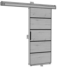 Плъзгаща се врата Mulan-Kafe Skouro-Length: 96 cm