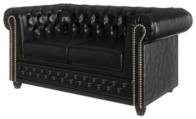 Черен диван от изкуствена кожа 148 cm York - Ropez
