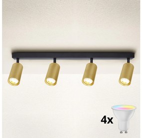 Brilagi - LED димируемо точково осветително тяло SELE GOLDEN 4xGU10/6,5W/230V черно/златно
