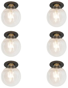 Комплект от 6 модерни вградени спота черни - Insight