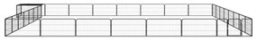 Заграждение за куче черно 32 панела 100x50 см прахово боядисано Hanna