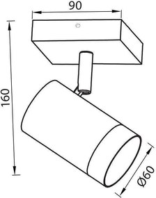 Спот за таван BENITO, черен, 1хGU10