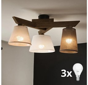 Brilagi - LED плафониера ANTHONY 3xE14/40W/230V дъб орех