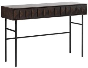 Тъмнокафява конзолна маса с дъбов плот 39x117 cm Latina – Unique Furniture