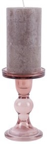 Розов стъклен свещник Изкуство - PT LIVING