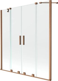 Mexen Velar Дуо параван за вана, двукрили, разтегателен, 160 x 150 см, прозрачен,