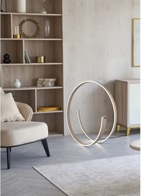 Сива LED подова лампа с гласово управление/ управление чрез мобилно приложение с метален абажур (височина 75 cm) Cinardi – CINQUE