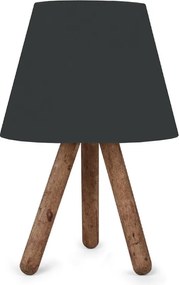 Таблица лампа Lander от плат/PVC/дърво в черен/кафяв цвят 22x17x32см.