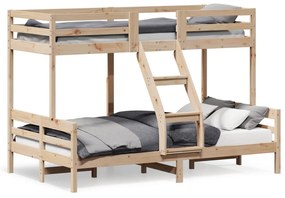 3207169 vidaXL Двуетажно легло, 90x200/120x200 см, борово дърво масив