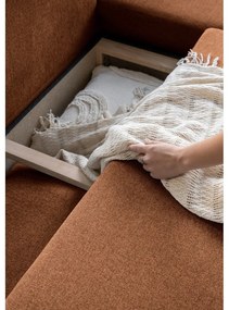 Тухленооранжев U-образен разтегателен диван, десен ъгъл Scandic Lagom - Miuform