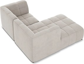 Бежов кадифен ъглов диван (ляв ъгъл) Aloha – Makamii