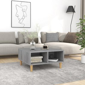 813165 vidaXL Кафе маса, сив сонома, 60x60x30 см, инженерно дърво