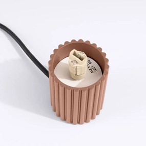 Светлокафява настолна лампа със стъклен абажур (височина 19 cm) Orbital – Sollux