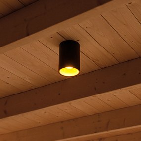 Комплект от 6 модерни прожектора черни със злато GU10 50mm - Deep