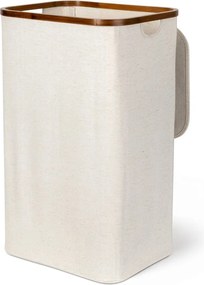 Кремав текстилен кош за пране Bamboo/Linen – Bigso
