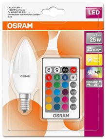 LED RGBW Димируема крушка STAR E14/4,5W/230V 2700K + д.у. – Osram