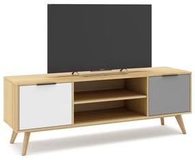 Масичка за телевизор с дъбов декор в естествен цвят 140x53 cm Elfa - Marckeric