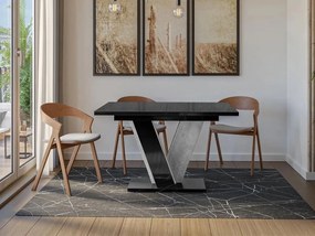 Маса Viney разтегателен -Черен гланц – concrete