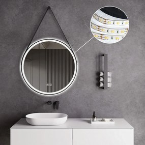 Кръгло LED огледало, висящо на каишка 80cm 105