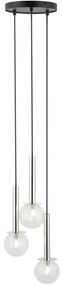 Пендел DAISY 3xG9/12W/230V Ø 27 см лъскав хром/черен/прозрачен