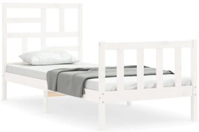3193067 vidaXL Рамка за легло без матрак, бял, 100x200 см, бор масив