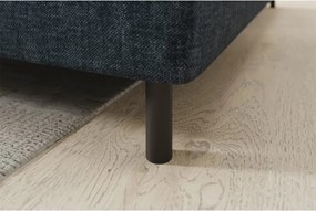 Син кадифен разтегателен ъглов диван с място за съхранение (десен ъгъл L форма) Barea – ELTAP